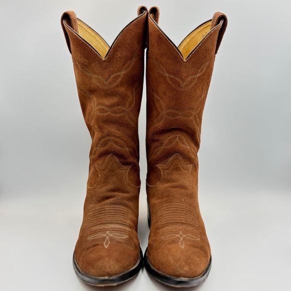 VTG Tony Lama 6995 Womens Sz 8D Brown Suede Roughout Western Cowboy Boots USA - Picture 7 of 15
